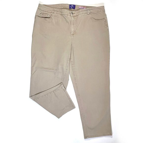 JMS Plus Size Straight Tan Jeans 24WS Stretch 27" Inseam - Picture 1 of 10